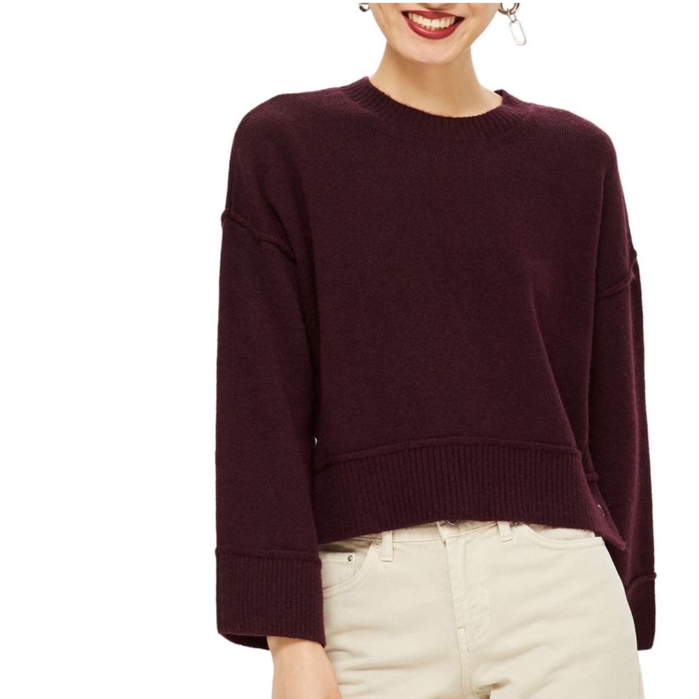 Topshop Mo Seam Detail Popper Sweater Size 2